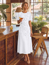 Chiffon A-Line Crew Neck Cocktail Dresses with 3D Flowers