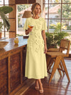 Chiffon A-Line Crew Neck Cocktail Dresses with 3D Flowers