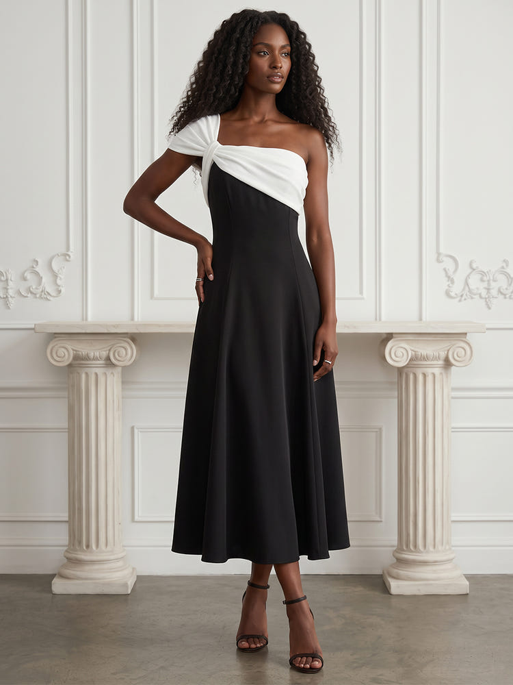 Jersey A-Line One Shoulder Cocktail Dresses with Pleated
