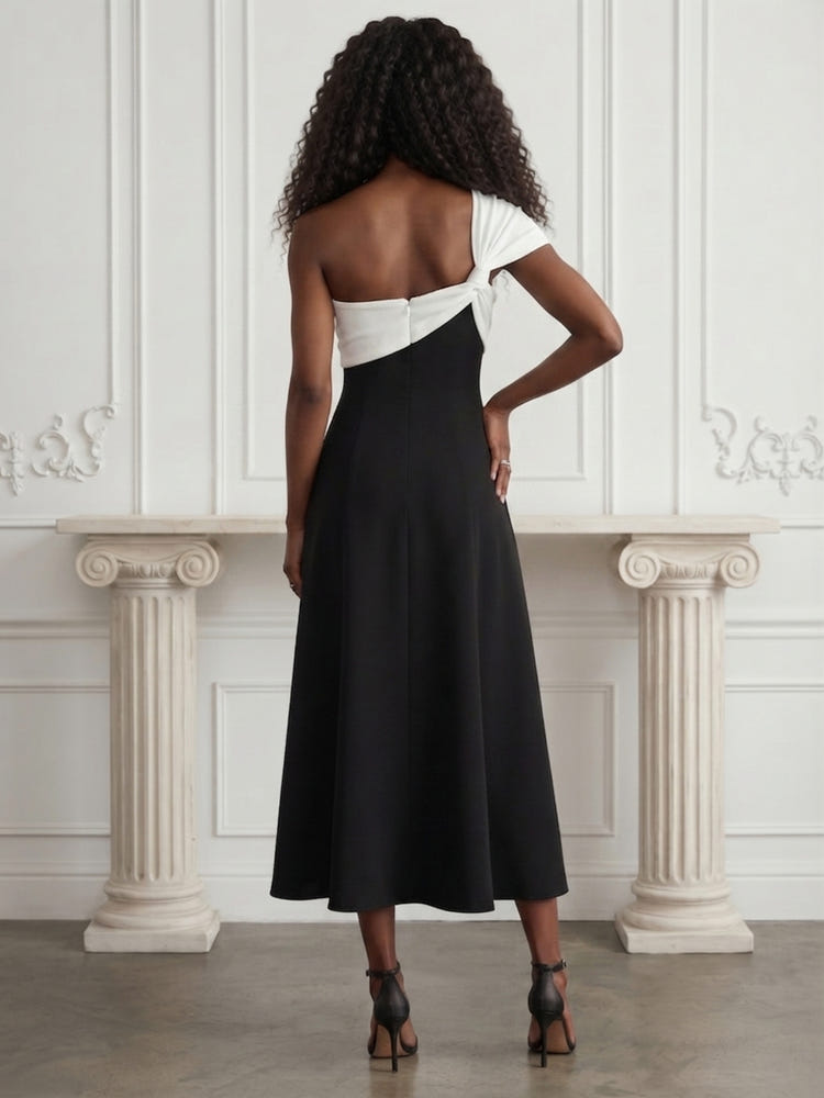 Jersey A-Line One Shoulder Cocktail Dresses with Pleated