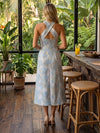 Jacquard A-Line Halter Cocktail Dresses with Pleated