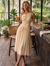 Chiffon A-Line One Shoulder Cocktail Dresses with Delicate Pleated