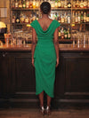 Chiffon Sheath Crew Neck Cocktail Dresses with Side Waist Ruched Shaping Detail