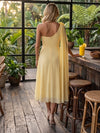 Chiffon A-Line One Shoulder Cocktail Dresses with Side Sash