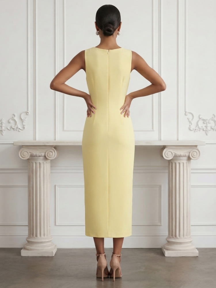 Jersey Sheath Crew Neck Cocktail Dresses with Beaded