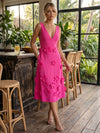Jersey A-Line V Neck Cocktail Dresses with 3D Flowers