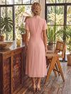 Chiffon A-Line Stand Colla Cocktail Dresses with 3D Flowers