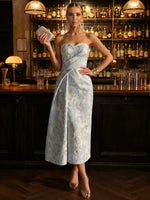 Jacquard A-Line Sweetheart Cocktail Dresses with Pleated