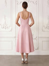 Jersey A-Line U-Neck Cocktail Dresses with 3D Flowers
