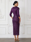 Sequin Sheath V Neck Cocktail Dresses with Splicing