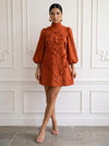 Jersey A-Line High Neck Cocktail Dresses with 3D Flowers