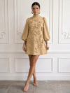 Jersey A-Line High Neck Cocktail Dresses with 3D Flowers