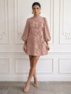 Jersey A-Line High Neck Cocktail Dresses with 3D Flowers