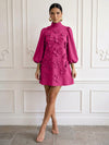 Jersey A-Line High Neck Cocktail Dresses with 3D Flowers