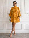 Jersey A-Line High Neck Cocktail Dresses with 3D Flowers