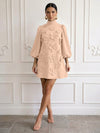 Jersey A-Line High Neck Cocktail Dresses with 3D Flowers