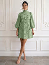 Jersey A-Line High Neck Cocktail Dresses with 3D Flowers