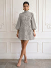 Jersey A-Line High Neck Cocktail Dresses with 3D Flowers