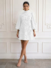 Jersey A-Line High Neck Cocktail Dresses with 3D Flowers
