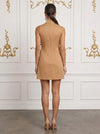 Jersey A-Line High Neck Cocktail Dresses with 3D Flowers