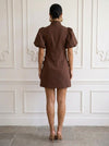 Jersey A-Line High Neck Cocktail Dresses with 3D Flowers