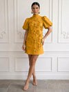 Jersey A-Line High Neck Cocktail Dresses with 3D Flowers