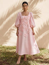 Jersey A-Line Square Neck Cocktail Dresses with 3D Flowers