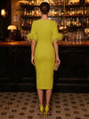 Jersey Sheath Boat Neck  Cocktail Dresses with Luxurious Fluffy Feather Cuff Details