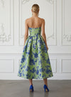 Jacquard A-Line Strapless Cocktail Dresses with Corset Bodice