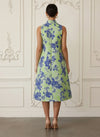 Jacquard A-Line High Neck Cocktail Dresses with 3D Flowers
