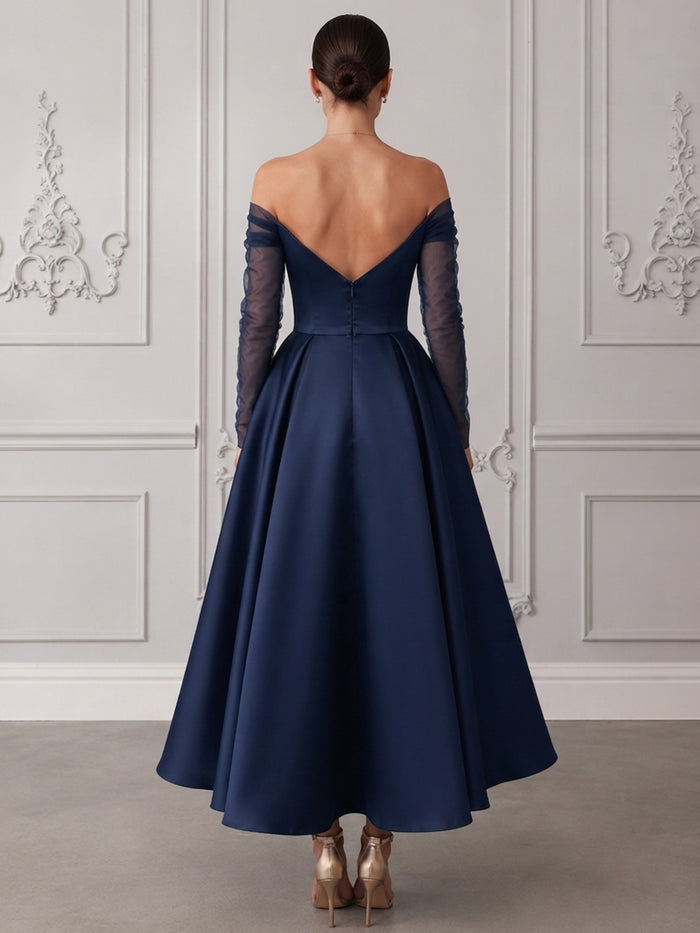 Satin A-Line Sweetheart Cocktail Dresses with Pleated