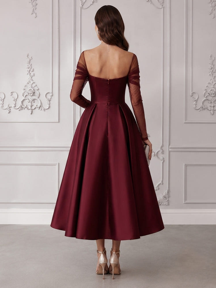 Satin A-Line Sweetheart Cocktail Dresses with Bow