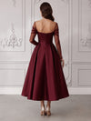 Satin A-Line Sweetheart Cocktail Dresses with Bow
