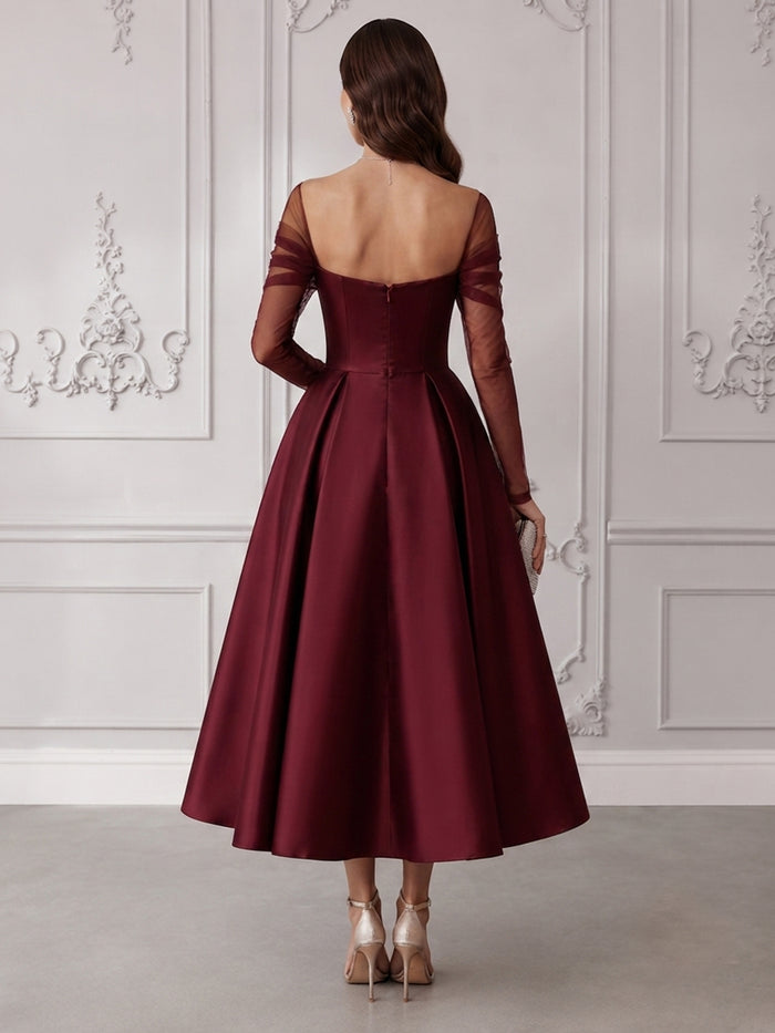 Satin A-Line Sweetheart Cocktail Dresses with Bow