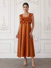 Satin A-Line Off Shoulder Cocktail Dresses with 3D Flowers