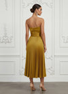 Metallic Foil Chiffon A-Line Strapless Cocktail Dresses with Delicate Pleated