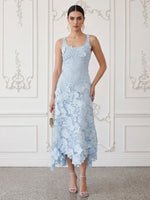Lace Appliques A-Line Square Neck Cocktail Dresses with Asymmetrical Hem