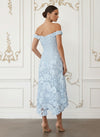 Lace Appliques A-Line Off Shoulder Cocktail Dresses with Asymmetrical Hem