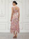 Tulle Sheath U-Neck Cocktail Dresses with 3D Flowers