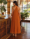 Chiffon A-Line Halter Cocktail Dresses with Delicate Pleated