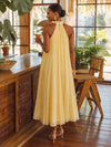 Chiffon A-Line Halter Cocktail Dresses with 3D Flowers