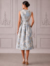 Jacquard A-Line V Neck Cocktail Dresses with Ruffles