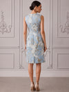 Jacquard A-Line V Neck Cocktail Dresses with Ruffles