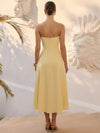 Chiffon A-Line Strapless Cocktail Dresses with Elegant Strapless Cowl Bust