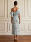 Jersey Sheath One Shoulder Midi Cocktail Dresses with Side Waist Ruched