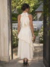 Jersey A-Line Halter Midi Cocktail Dresses with 3D Flowers