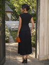 Chiffon A-Line V Neck Midi Cocktail Dresses with Wrap Blazer‑Style Bodice