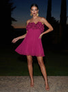 Chiffon A-Line Strapless Mini Cocktail Dresses with Ruffles