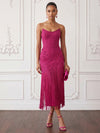 Jersey Sheath Strapless Midi Cocktail Dresses with Fringe