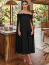 Chiffon A-Line Off Shoulder Cocktail Dresses with 3D Flowers